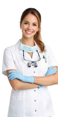 Sobre nosotros. Dentista profesional sonriente en la clínica dental Doctores Ya en Barcelona y Mataró